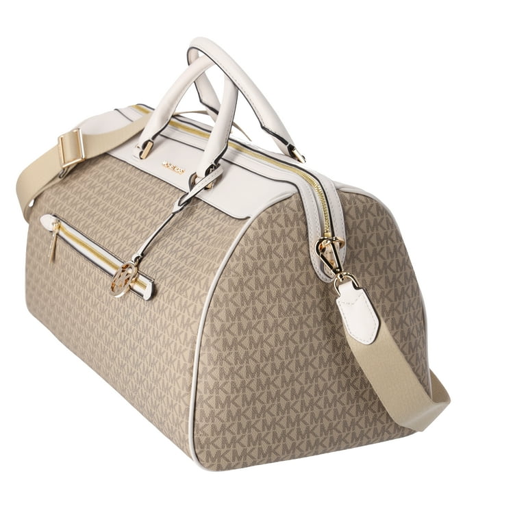 Michael Kors Travel Large Duffle Bag in PVC Signature (LightCream)