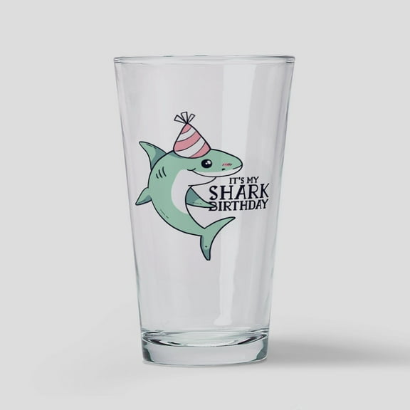 CafePress - Shark Birthday - Pint Glass, Drinking Glass, 16 oz. CafePress