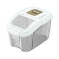 thumbnail image 2 of LiUMX Large Capacity Sealed Rice Container | 5kg Airtight Food Storage Bucket with Visual Window & One-Button Opening | Kitchen Grain Dispenser for Rice, Flour, Cereal & Pet Food | White or Green, 2 of 5