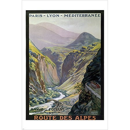 Road To The Alpes Mountains Vintage French Travel Poster Collectors