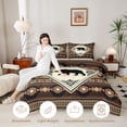 thumbnail image 3 of Manfei Brown Check Pine Full Size Comforter Sets,Retro Bear Grid Bedding Comforter Set,Black Reversible,3-Piece,1 Comforter and 2 Pillowcases, 3 of 7