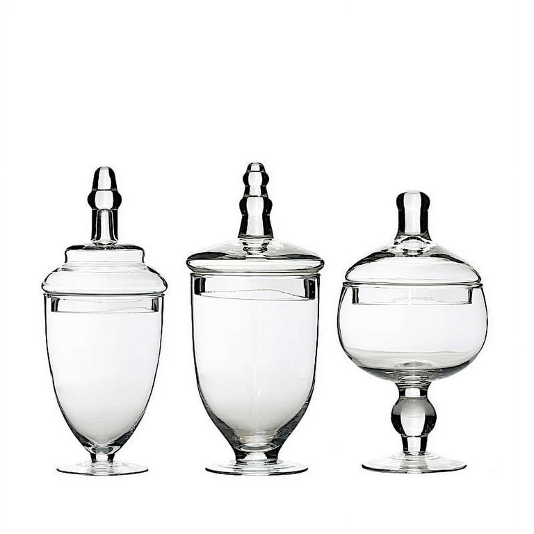 Balsa Circle Clear 3 Pieces 9 10 11 Tall Glass Apothecary Jars
