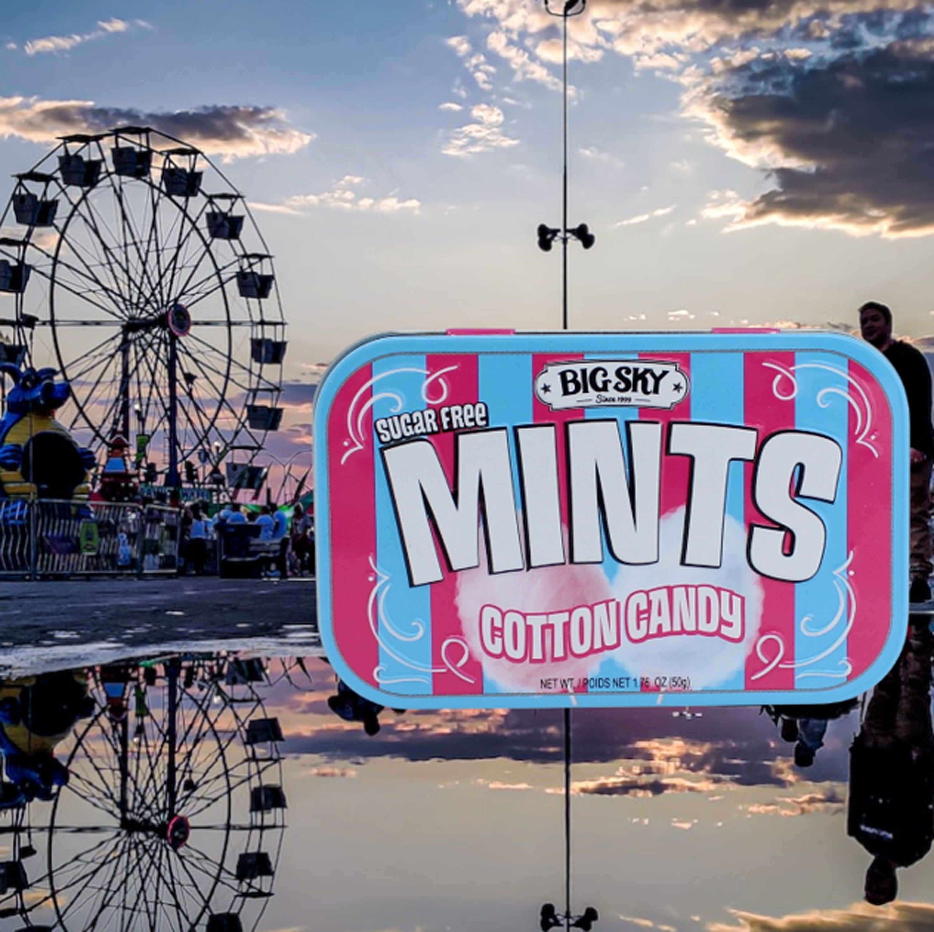 Big Sky Cotton Candy Mints Sugar Free, Vanilla Flavored, Allergens Not Contained, Contains 50 Mints, 1.76 oz.
