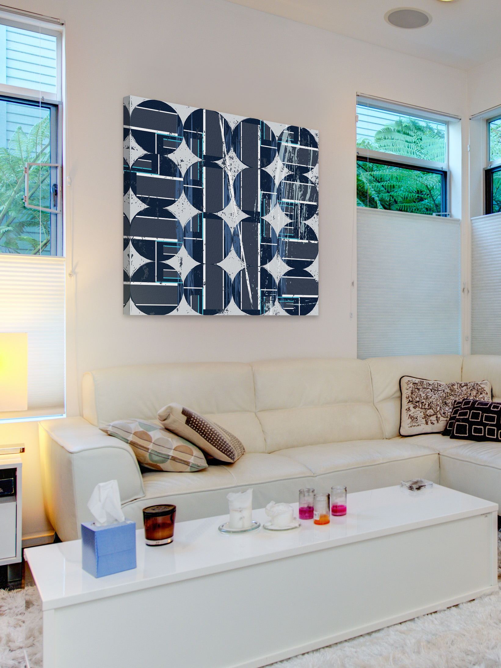 "Spheres in Lines" Painting Print on Wrapped Canvas