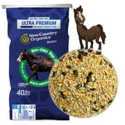 New Country Organics | Performance Horse Feed for Horses in Light to Moderate Work | Corn-Free and Soy-Free | 12% Protein | Certified Organic and Non-GMO | Horse Feeder with Grains & Oats 40 lbs