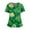 18# Army Green, variant on Women's Holiday Scrub Top - Cute St. Patrick's Day Shamrock Print V-Neck Short Sleeve Nurse Uniform Green M