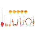 thumbnail image 1 of Bird Swing Chewing Toy, Easy To Install Bird Hanging Toys Colorful Crisp Bell Sounds Wooden  For Rest For, 1 of 8