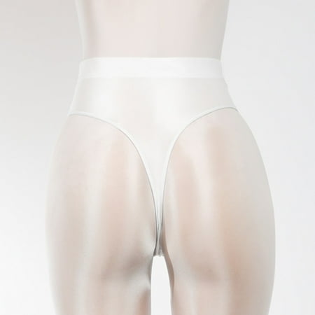 

Miayilima Panties For Women Super High Waist Smooth Thong Trousers T Pants Thin Transparent Popular Size L