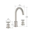 thumbnail image 3 of Ancona Prima 3 Widespread Double Handle Bathroom Faucet in Brushed Nickel, 3 of 4
