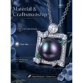 thumbnail image 4 of TANGPOET 925 Sterling Silver Spuare Black Pearl Necklace for Women, 4 of 5