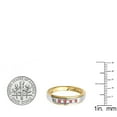 thumbnail image 3 of Dazzlingrock Collection 18K Yellow Gold Plated Sterling Silver Round White Diamond And Ruby Seven Stone Wedding Band, Size 8, 3 of 5