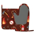 thumbnail image 3 of Kll Fire Extinguisher Oven Gloves And Pot Holders Grill Gloves - Oven Gloves And Pot Holders, Non-Slip Cooking Gloves With Recycled Pads, 3 of 9