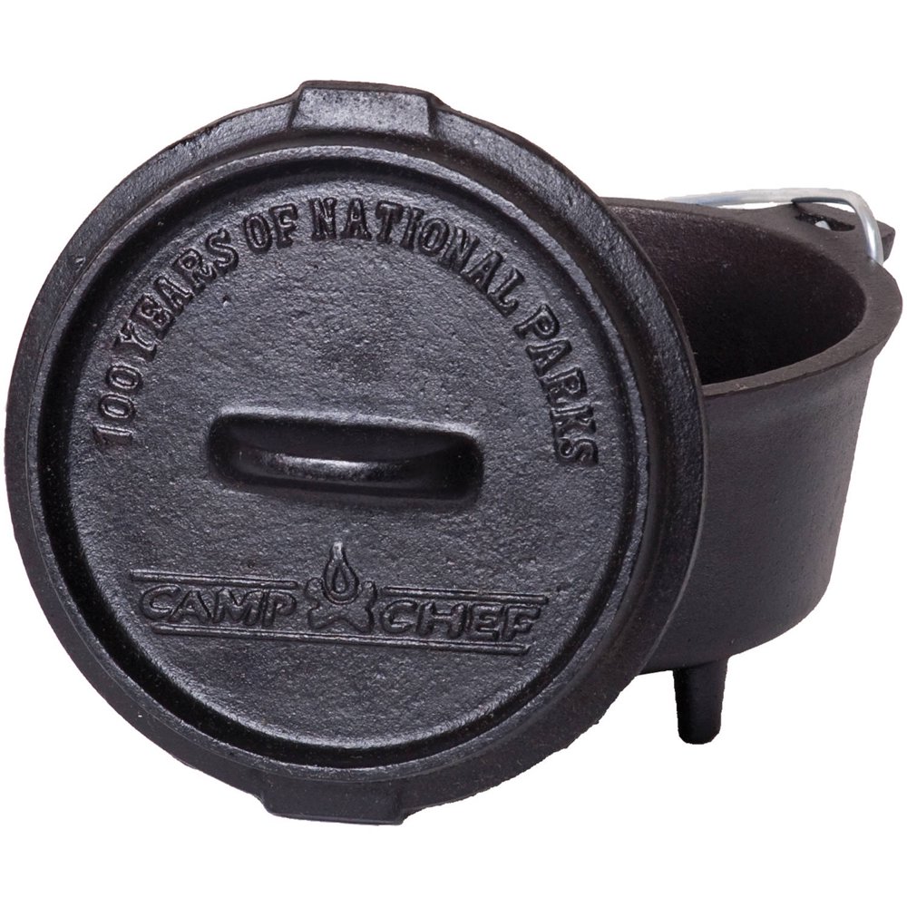 Camp Chef 5" Pre Seasoned Cast Iron Small Dutch Oven 0.5 qt Capacity