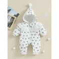 thumbnail image 2 of Suealasg Toddler Baby Girls Winter Clothes 3M 6M 9M 12M 18M 24M 2T 3T Infant Thicken Long Sleeve Butterfly Print Zipper Hooded Romper Jumpsuit Newborn Warm Snowsuit Clothing, 2 of 9