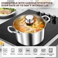 thumbnail image 3 of Walchoice 4 Quart Stockpot with Lid, Tri-Ply Stainless Steel Soup Pasta Pot, Cooking Pot for Soup Pasta Stew, Induction Compatible, 3 of 8