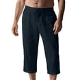 thumbnail image 2 of Horkkom Linen Shorts for Men Summer Solid Color Beach Shorts Vacation Loose Casual Shorts with Pockets, S-3XL, 2 of 6