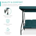 thumbnail image 5 of Best Choice Products 3-Seat Outdoor Converting Canopy Swing Glider Patio Hammock w/ Removable Cushions - Peacock, 5 of 9