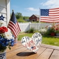 thumbnail image 4 of Beautynvta 4th of July Decorations Wooden Heart Ornaments, Patriotic Memorial Day Tiered Tray Decor, American Flag Decor Heart Signs for Shelf Fireplace Table Decor, 4 of 6