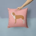 thumbnail image 2 of Carolines Treasures BB3591PW1414 Spanish Hound Checkerboard Pink Fabric Decorative Pillow, 2 of 4