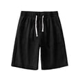 thumbnail image 6 of Mifsaly Mens Denim Shorts Elastic Waist Drawstring Relaxed Fit Jean Shorts Comfortable Lightweight Casual Summer Everyday Wear Clothes Black,XXS, 6 of 6