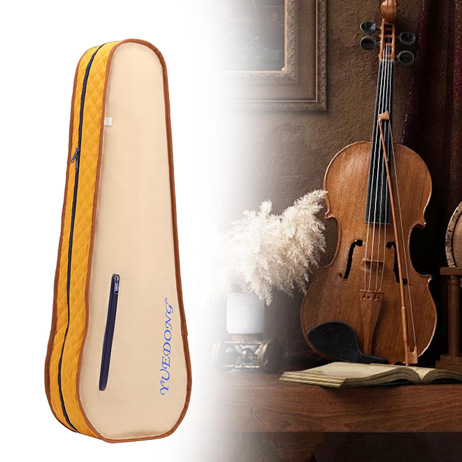 QccHieUs 4/4 Violin Case Portable Carrying Bag Foldable Adjustable Backpack Straps Violin yellow