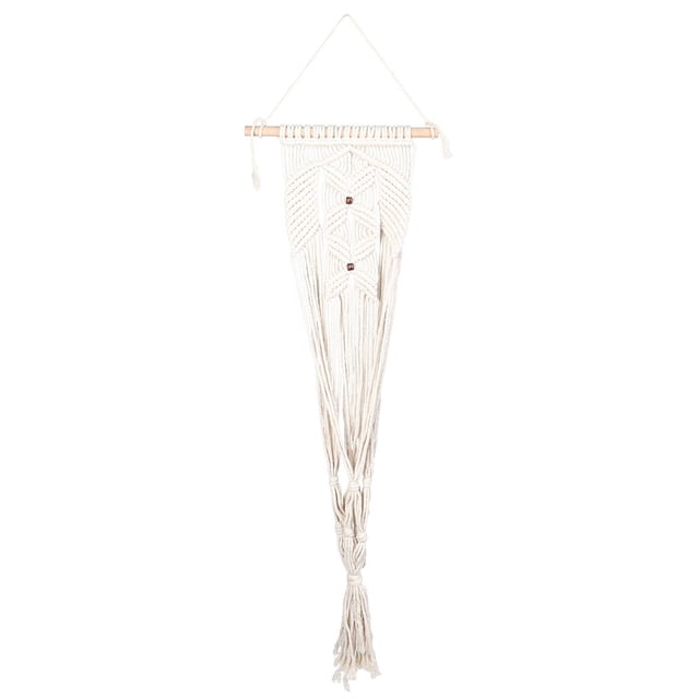 Decoración colgante de pared con borlas de estilo bohemio, adorno de maceta tejido a mano