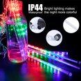 thumbnail image 3 of Morttic Meteor Shower Lights Outdoor, 11.8 Inches 8 Tubes 192 LED Snowfall Lights, Waterproof Hanging Falling Rain Lights for Tree Bushes Holiday Party Christmas Decoration,Multicolor, 3 of 10