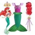 thumbnail image 2 of Disney-vestido de princesa Ariel para niñas, disfraz de sirena para carnaval, fiesta de cumpleaños, ropa de Año Nuevo, 2 of 5