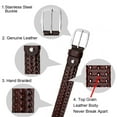 thumbnail image 5 of Falari Men Leather Hand Braided Belt Stainless Steel Buckle Casual Dress Belt 9011, 5 of 7