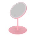 thumbnail image 2 of Espejo de tocador de viaje de cristal de maquillaje redondo con luz LED desmontable USB portátil con base, 2 of 8