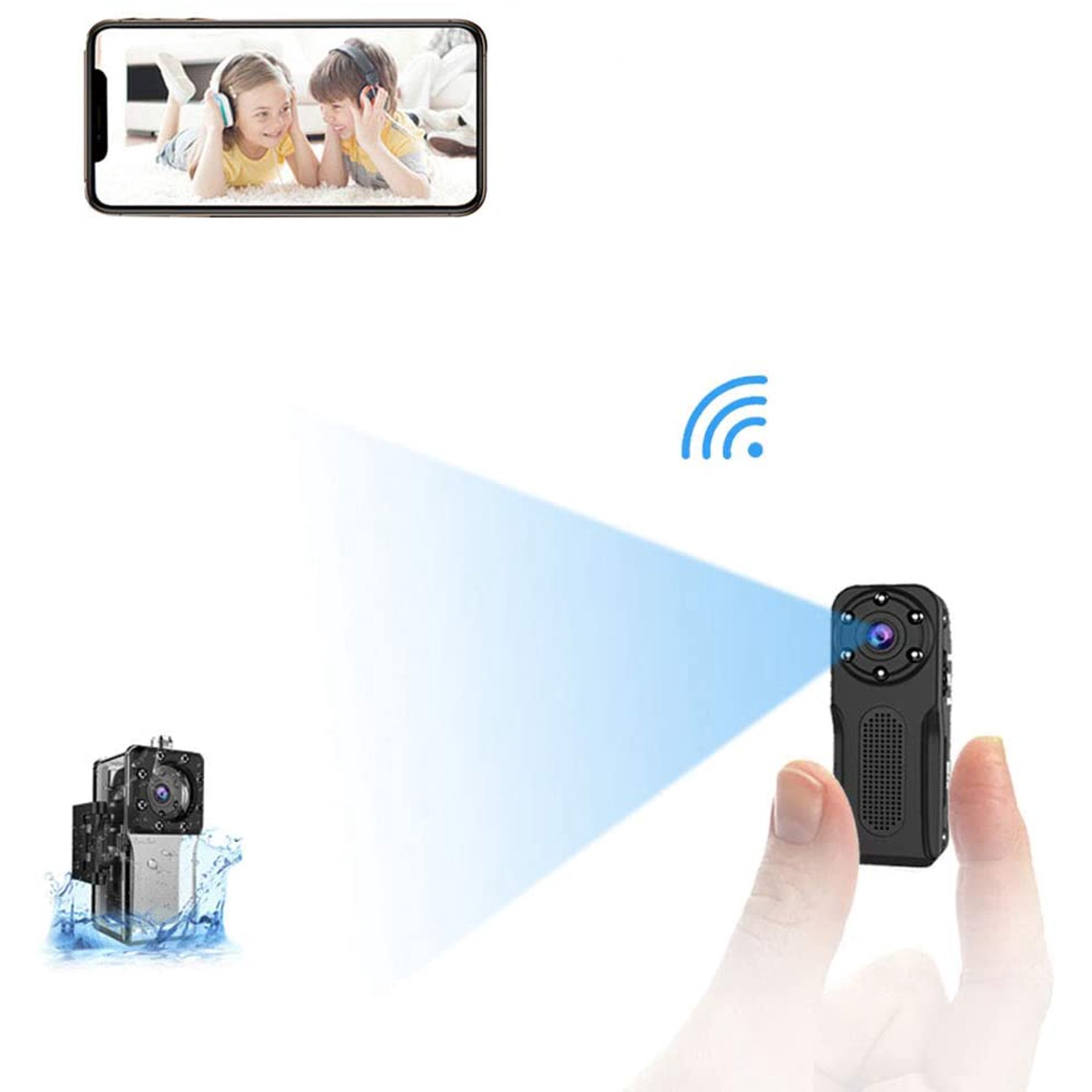 waterproof wifi mini spy hidden camera zzcp full hd 1080p portable small wireless nanny cam with night vision and motion detection perfect