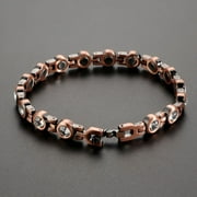 Pure Copper Magnetic Bracelets for Women, Cubic Zirconia Bracelets, Vintage Copper Jewelry,Gift for Mom Wife