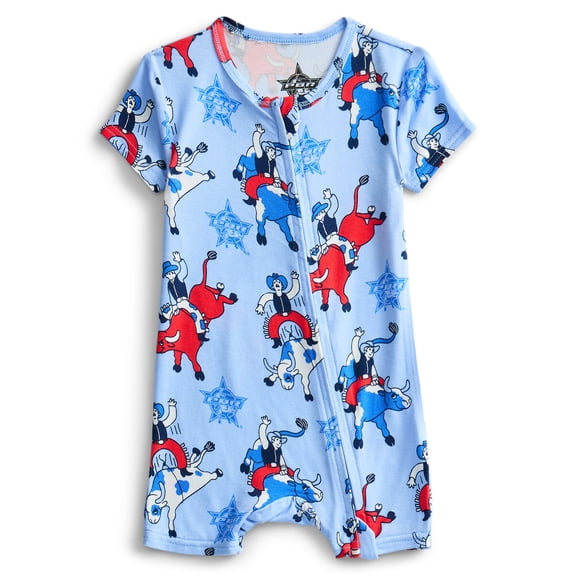Professional Bull Rider Baby Boys Cozy and Comfortable Patriotic Americana Shortie Romper, Sizes NB-24M