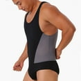 thumbnail image 4 of successthop Mens One Piece Swimsuit Mesh Nylon Beachwear Sleeveless Romper High Strecth Color Block Summer Jumpsuit XL, 4 of 9