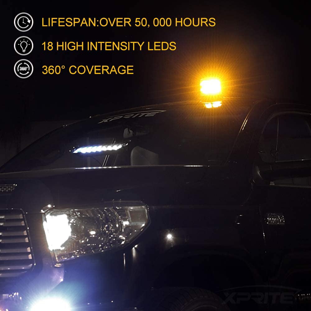 Xprite Amber 18w Rotating LED Strobe Beacon Security System Emergency Warning for sale online 