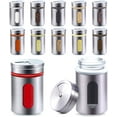 thumbnail image 1 of Juego de dispensador de especias de plata de 80 ml con ventana de visualización y ajustador de 3 niveles para especias/querubines, 1 of 7