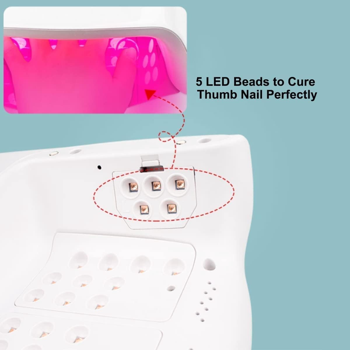 Gel UV Nail Lamp, 48W UV LED Nail Dryer Light for Gel Nails Polish Manicure Professional Salon Curing Lamp with Timer Setting Sensor