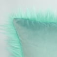 thumbnail image 2 of Lanco Faux Fur Fluffy Throw Pillow Covers, Soft Shaggy Plush, Decorative, (Set of 2), Mint, 18 x 18", 2 of 5