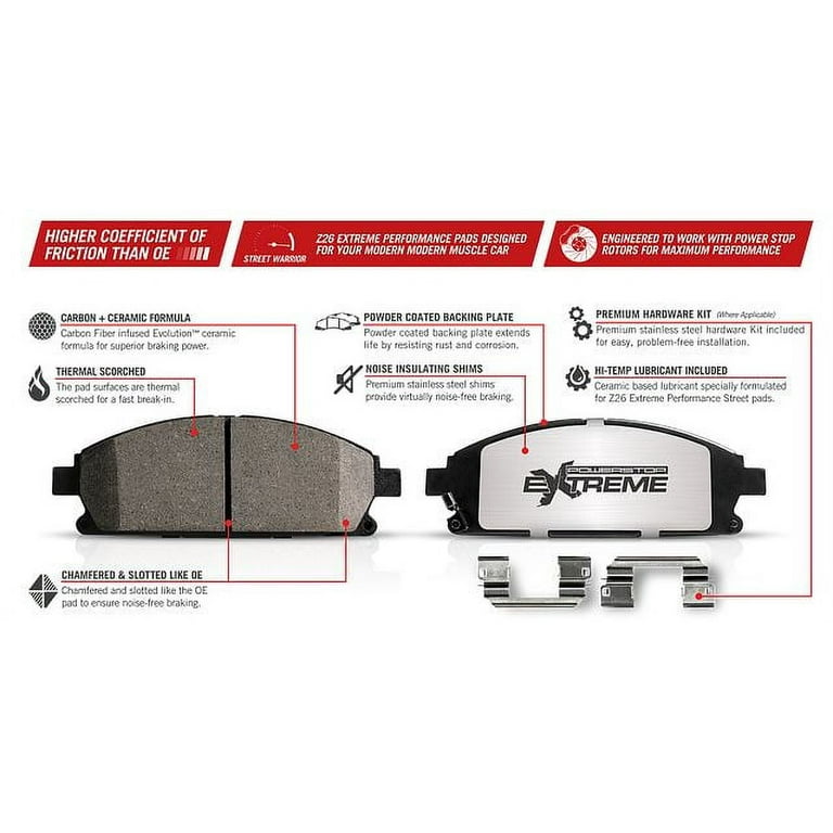 PowerStop Front Z26 Street Warrior Brake Pad and Rotor Kit PowerStop Front Z26 Street Warrior Brake Pad and Rotor Kit