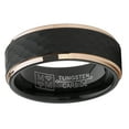 thumbnail image 3 of Metal Masters Mens Tungsten Carbide Wedding Ring Black Rose Goldtone Hammered Band 10, 3 of 7