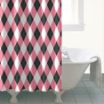 thumbnail image 4 of Pink and Black Argyle Pattern Shower Curtain 84"x72" ,Bathroom Decorative Shower Curtains Set with 12 Hooks,Modern Waterproof Washable Shower Curtain, 4 of 6