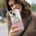 thumbnail image 5 of for iPhone 15 Bling Case Women Girls Luxury Gradient Glitter Diamond Case Sparkle Rhinestone Camera Lens Protection Soft Silicone Shockproof Cover for iPhone 15 6.1 inch, Pink, 5 of 12