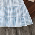 thumbnail image 5 of Ashirexll Girls Summer Dress, Girls Dresses Size 10-12, Summer Short Sleeve Tiered Dress Striped Pleated Elastic Elegant Dresses for Children, 5 of 7