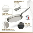 thumbnail image 2 of Paderno World Cuisine Crepe Pan, Blue Carbon Steel, DIA 9 1/2" x H 5/8", Hndl 8", 2 of 12