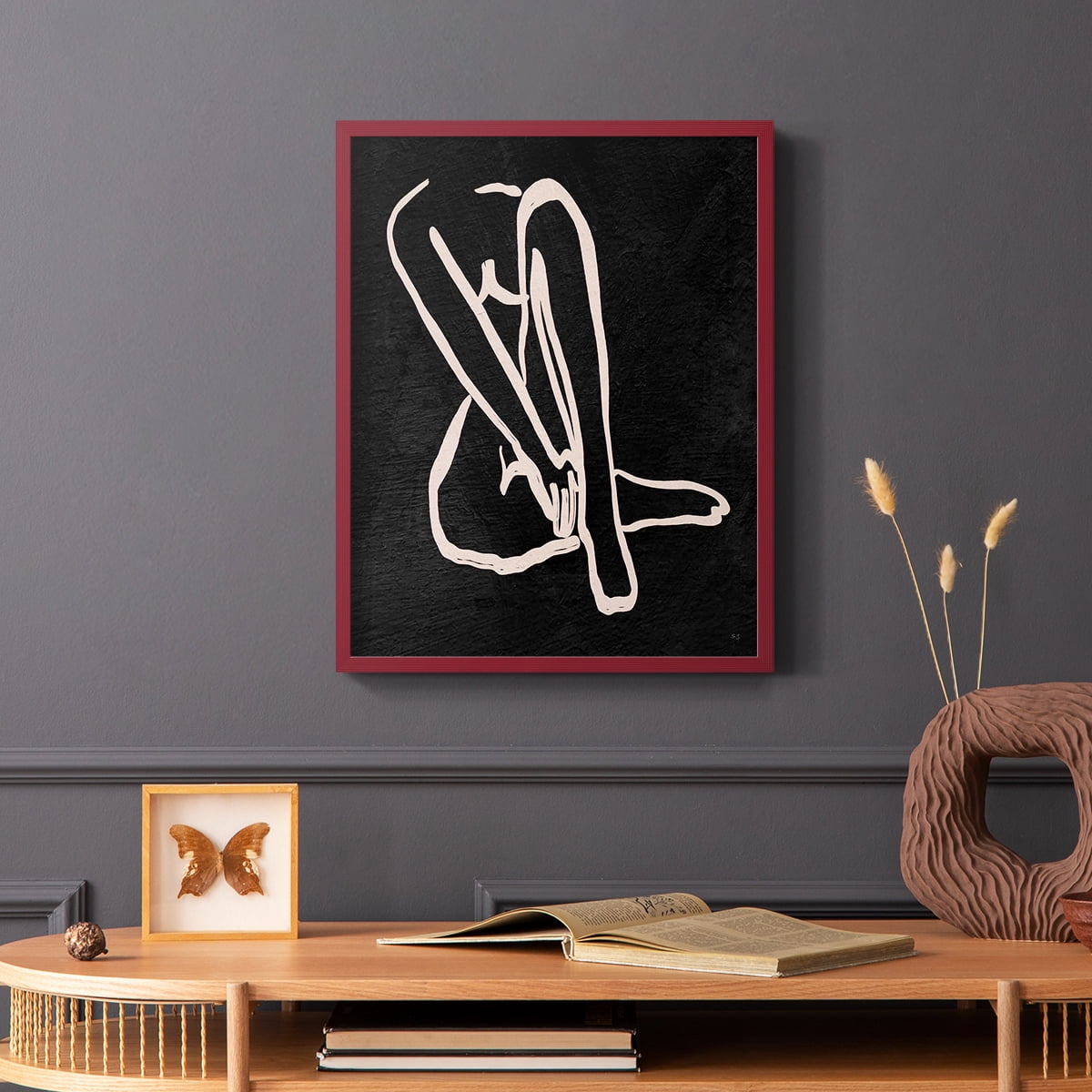 Figure in Dark I in Paper Solid Wood 8 x 10 Framed Print