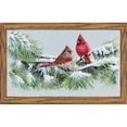 thumbnail image 4 of Winter Cardinals Counted Cross Stitch Kit: 15x9", 4 of 6