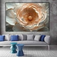 thumbnail image 2 of Mudket White and Peach Peony Canvas Wall Art, Framed Floral Print, Ready to Hang Wall Decor for Living Room Office, Modern Luxury Artwork - 12"L x 8"W, 2 of 10