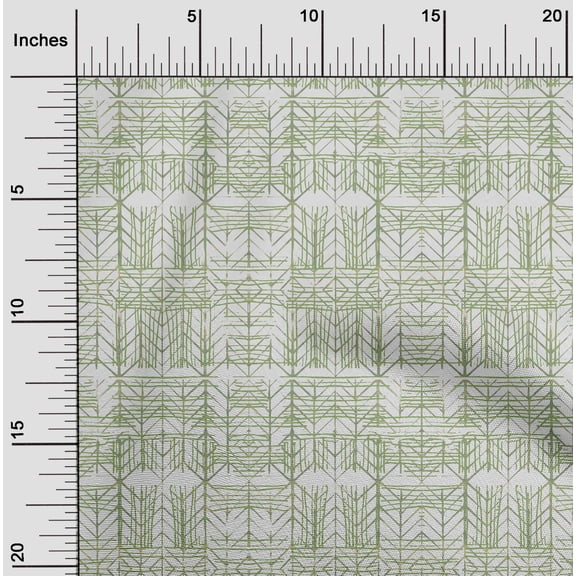 oneOone Cotton Poplin Twill Olive Green Fabric Geometric Watercolor Fabric For Sewing Printed Craft Fabric By The Yard 56 Inch Wide