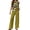 Army Green, variant on 2 Piece Sets For Women Layered Sleeveless Tops And Floral Print Wide Leg Pants, Square Neck Casual Summer Vacation Matching Outfits, Blue XL