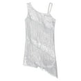 thumbnail image 4 of Mufeng Vêtements de Danse Latine Rumba pour Grandes Filles Justaucorps de Jazz Moderne Compétition Samba Tango Robe de Danse à Franges Blanc 16, 4 of 6
